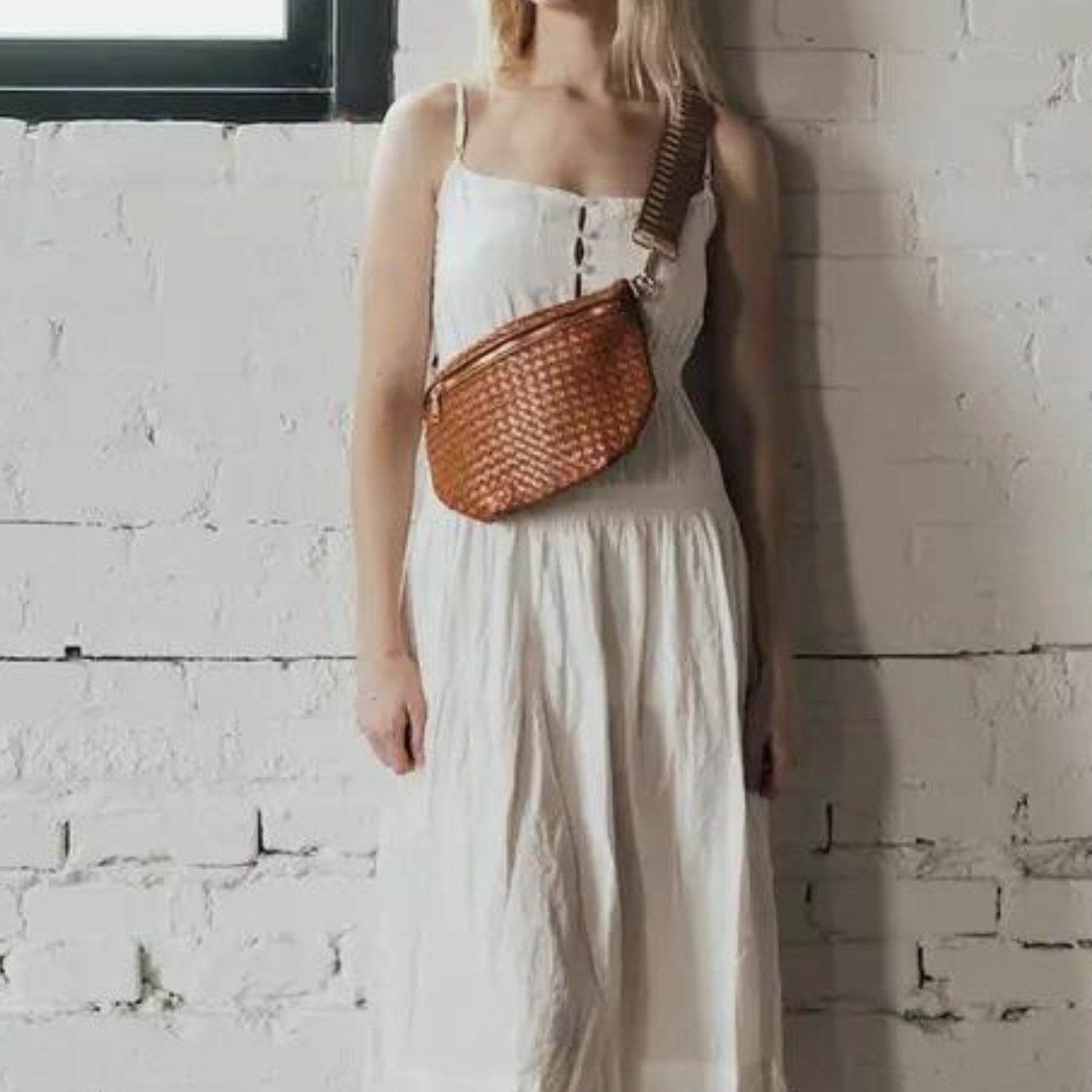 Woven Bum Bag Purse Crossbody Strap