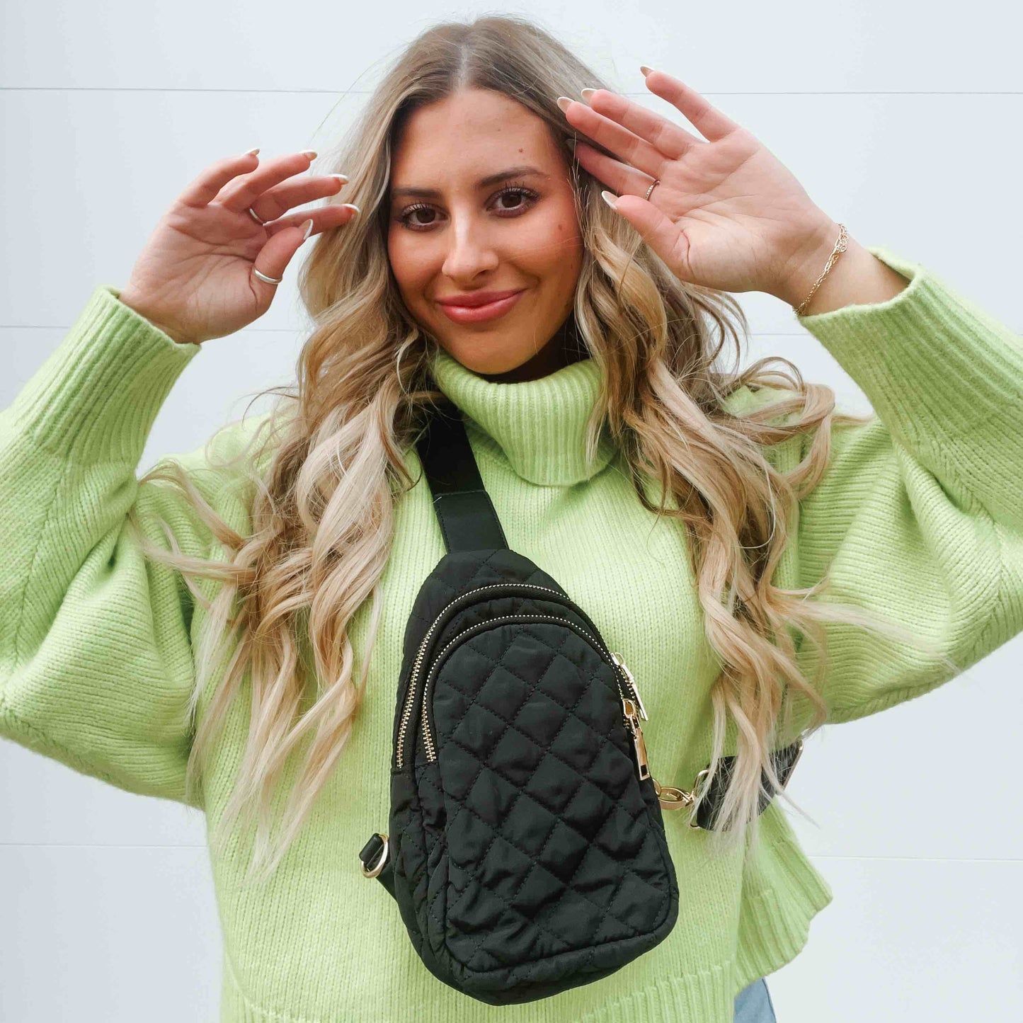 Pinelope Puffer Bum Bag: Olive