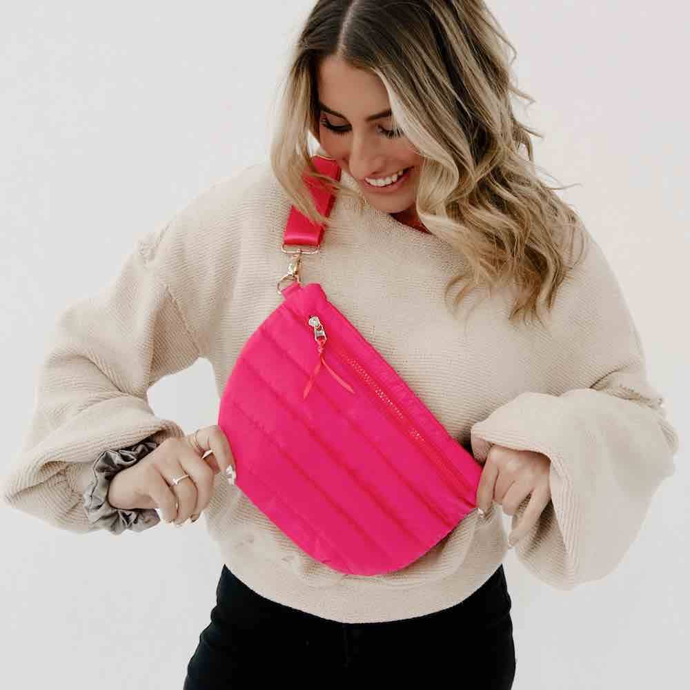 Puffer Belt Bag Puffer Sling Crossbody Quilted Puffer Shoulder Bag Crossbody Purse Women Purse Quilted Handbag