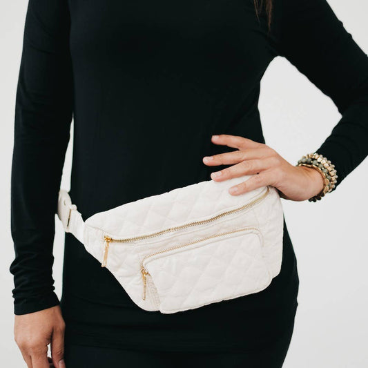 Stevie Sling Bag: Cream